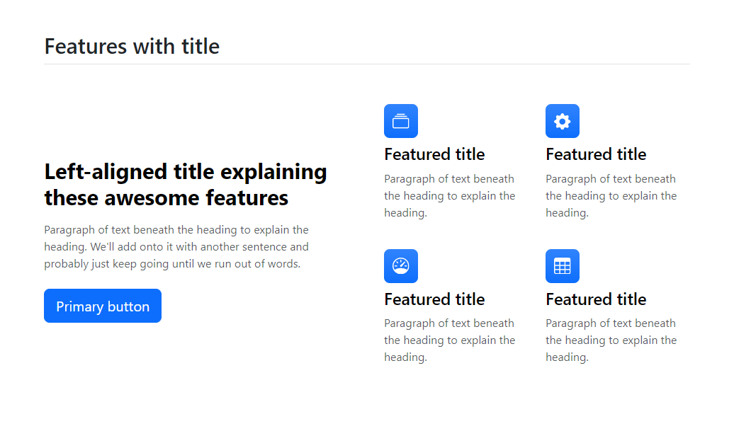 Three Features With Title Layout