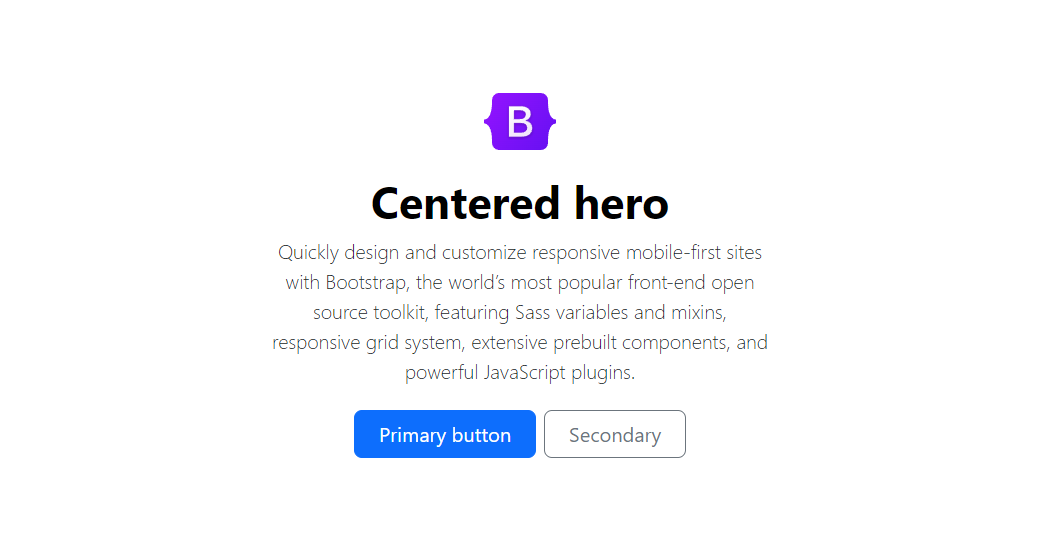 Centered Hero Layout